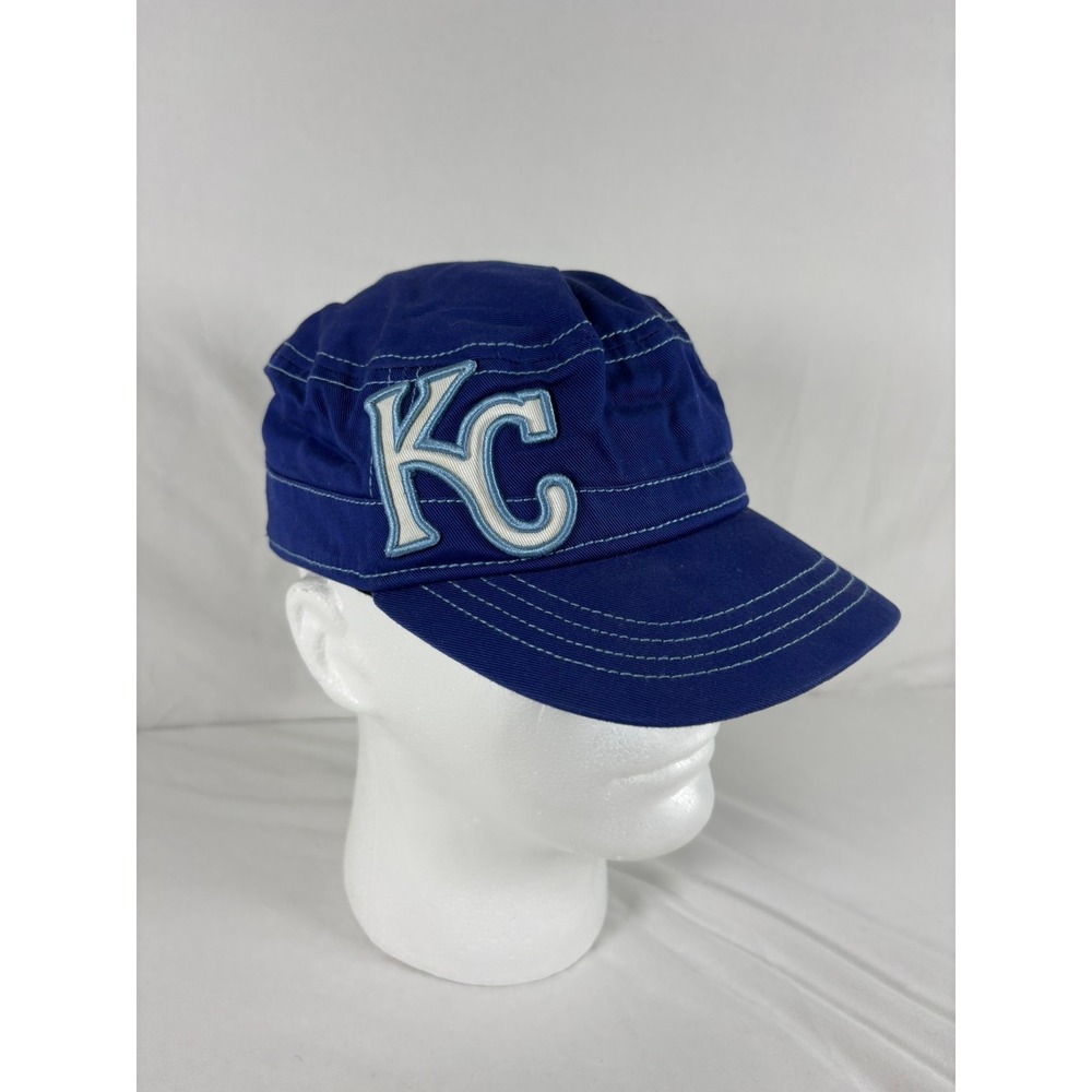 New Era KC Royals Hat Womens OSFM‎ MLB Cadet Military Cap Blue Cotton Sporty